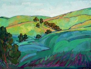 Erin Hanson, Light Over the Hills, oil, 48 x 36.