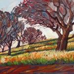 Erin Hanson, Oaks in Autumn, oil, 48 x 36.