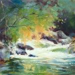 Julie Gilbert Pollard, Creek at Briar Patch, oil, 8 x 10.