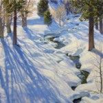 Charles Muench | Winter Shadows, oil, 24 x 30.
