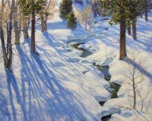 Charles Muench | Winter Shadows, oil, 24 x 30.