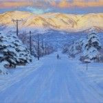 Charles Muench | Winter Tranquility, oil, 16 x 26.