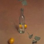 Sarah Freeman | Bottle and Lemons, oil, 20 x 24.