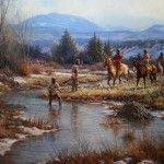 Martin Grelle, Trappers in the Wind Rivers, oil, 44 x 56.