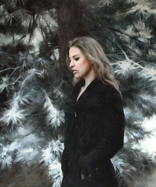 Anna Rose Bain, Silent Snowfall, oil, 36 x 30.