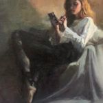 Jing Zhao, Check My Phone First, oil, 20 x 16.