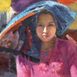 Jing Zhao, Guatemalan Girl in the Market, oil, 20 x 24.