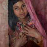 Jing Zhao, Young Mother in Guatemala, oil, 20 x 16.