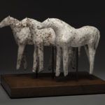 Amy Laugesen, Palouse River Horses, ceramic/wood, 10 x 16 x 10.