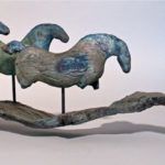 Amy Laugesen, The Yampa, raku ceramic/bronze, 8 x 24 x 5.