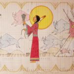 Monte Yellow Bird Sr., Red Buffalo Medicine Woman, colored pencil/ink, 11 x 17.