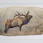 Pete Zaluzec, Elk Bugle, mixed media, 17 x 26.