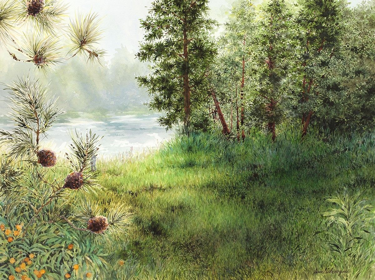 Laurel Lake McGuire, Morning Light, watercolor, 18 x 24.