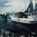 Aron Belka, Port of Delcambre, oil, 72 x 96.