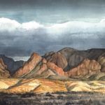 Joel R. Edwards, Big Bend, watercolor, 14 x 29.