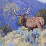 Ryan Kirby, Elk the Defender, oil, 20 x 30.