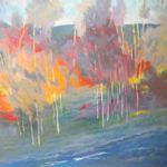Marshall Noice, Birch Grove Lakeside, oil, 68 x 68.