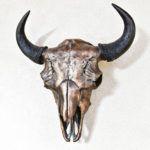 George Rivera, Buffalo Skull, bronze, 28 x 26 x 9.