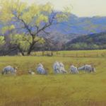 Jeri Salter, Sheep Heaven, pastel, 9 x 12.