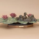 Gerald Balciar, Lily Pond, bronze, 7 x 24 x 12.