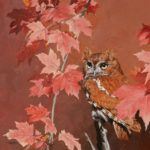 Mark Eberhard, Eastern Screech Owl, oil, 10 x 10.