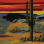 Victoria Taylor-Gore, Desert Glow, pastel, 6 x 12.