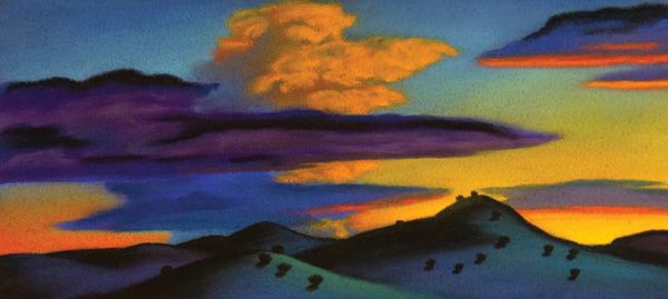 Victoria Taylor-Gore, Evening Begins, pastel, 7 x 15. 