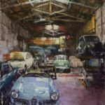 Nancie King Mertz, Sicilian Auto Shop, pastel, 18 x 24.
