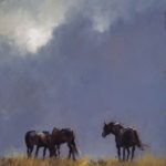 Nathan Solano, Horses of Buffalo Gap, oil, 12 x 9.