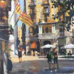 Stewart White, A Walk in Barcelona, acrylic, 16 x 12.