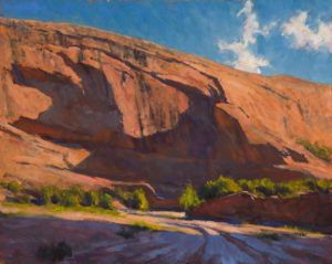 Lorenzo Chavez, Shadows on the Mesa, oil, 16 x 20