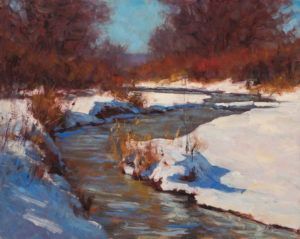 Lorenzo Chavez, Spring Creek, oil, 16 x 20.