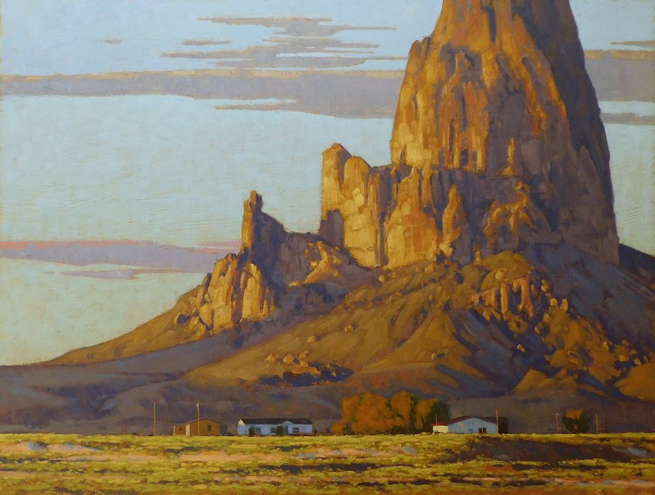 John Lintott, Base of Agathla, oil, 24 x 32.