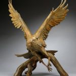 Sandy Scott, Red-Tailed Hawk at Sappa Creek, bronze, 36 x 28 x 22.