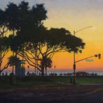 Carl Bretzke, Main Beach Tree Silhouette, oil, 16 x 20.
