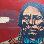 Nocona Burgess, Quanah Parker, Eagle Feather, acrylic, 24 x 48.