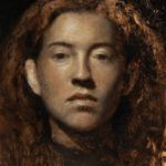 Annie Goldman, Self-Portrait, oil, 10 x 8.