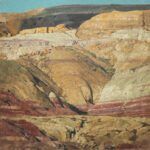 George Carlson, Wyoming Badlands (2017), oil, 42 x 42.