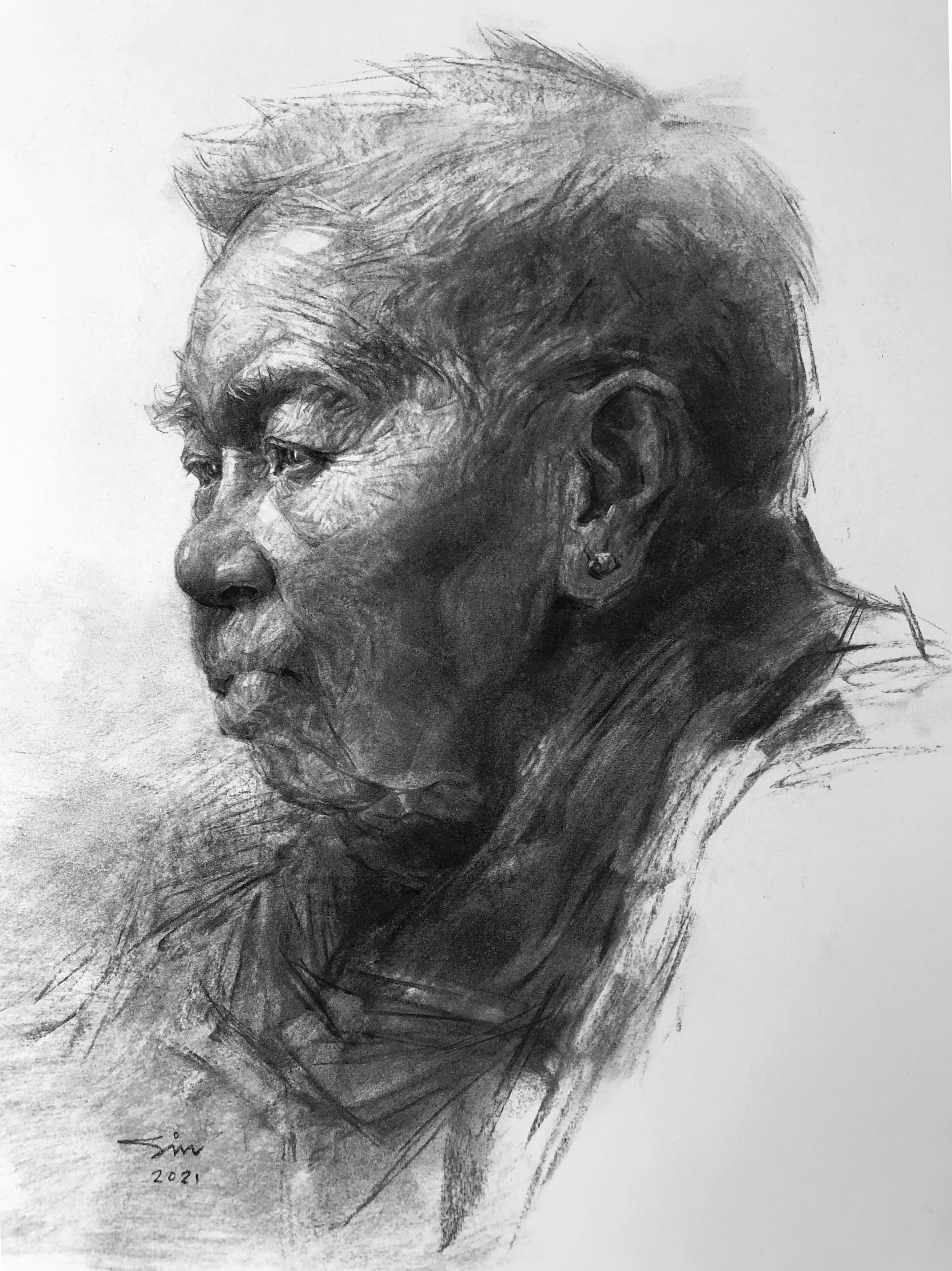A Step by Step Portrait Drawing with Vine Charcoal: Juan