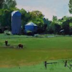 Jessie Rasche, Green Farm, oil, 11 x 14.