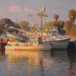 Calvin Liang, Fishing Boats, oil, 16 x 20.