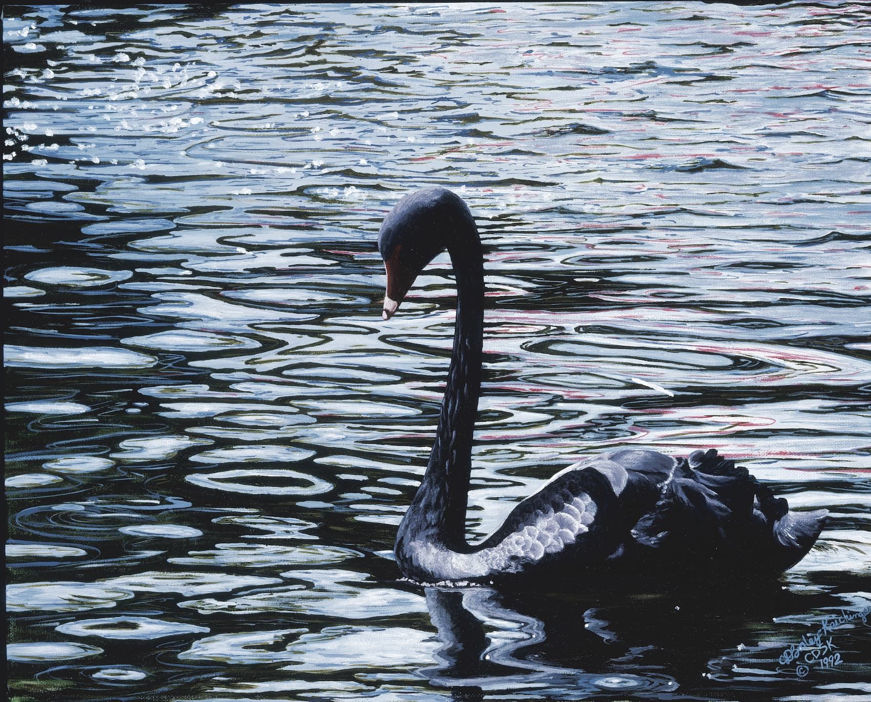 Cindy Sorley-Keichinger, Black Serenity, acrylic, 18 x 24.