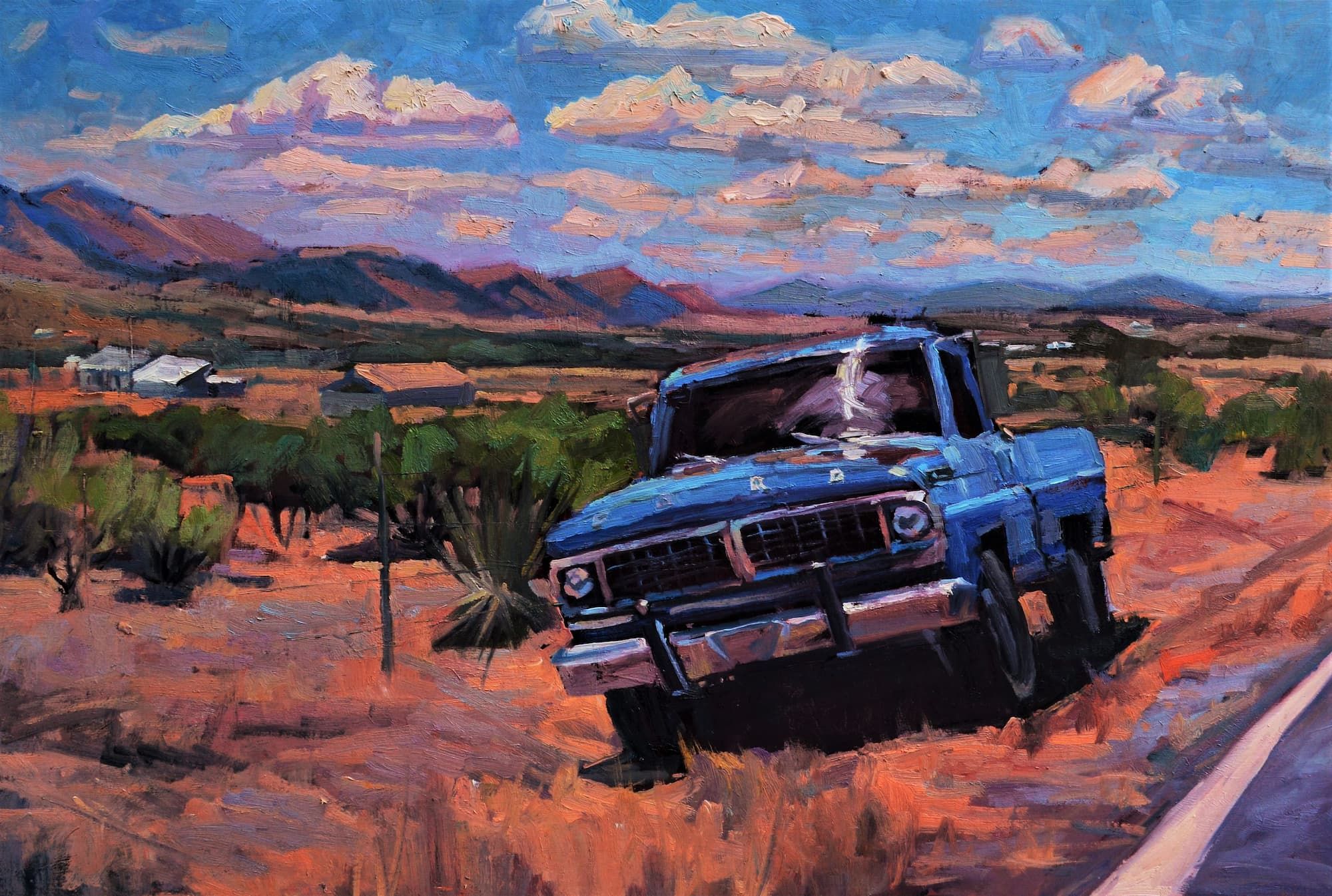 Chris Alvarez, Gila Blue, oil, 24 x 36.