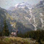 Gregory Packard, Westfork Elk, oil, 48 x 50.