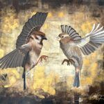 Sparrows in a Hurricane, acrylic, 36 x 48.
