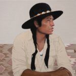 Roseta Santiago, Navajo Son, oil, 16 x 20.