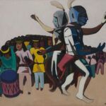Louis Ribak (1902-1979), Santa Domingo Corn Dance, about 1948, oil on canvas, 36 x 40. Denver Art Museum, gift of the Mandelman-Ribak Foundation, 2009.731.