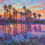 Erin Hanson, Lake La Quinta Sunrise, oil, 36 x 48.