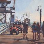 Rita Pacheco, Afternoon at the Pier, oil, 8 x 10.