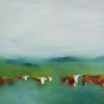 Elsa Sroka, 7 Hiding Cows, oil, 18 x 24.